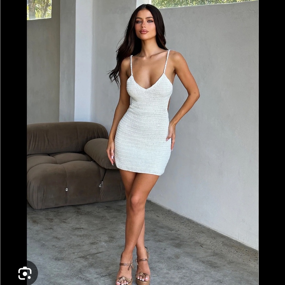 Tigermist crochet white mini dress